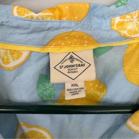 St John’s Bay Lemon Print Casual Button Down Shirt Women’s Plus Size XXL Cotton - Picture 4 of 5